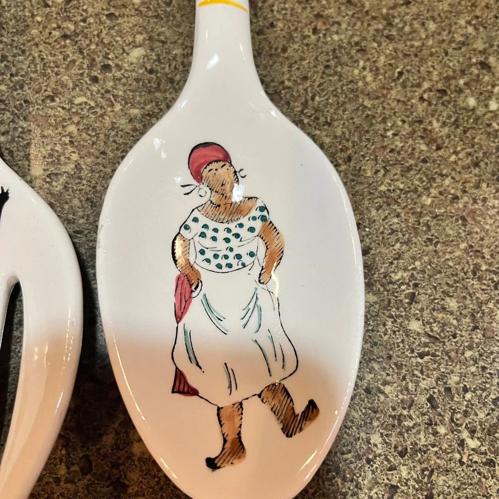 Vintage Ceramic Kitchen Utensils Wall Decor Hanging Set,‎ Japan Folk Art